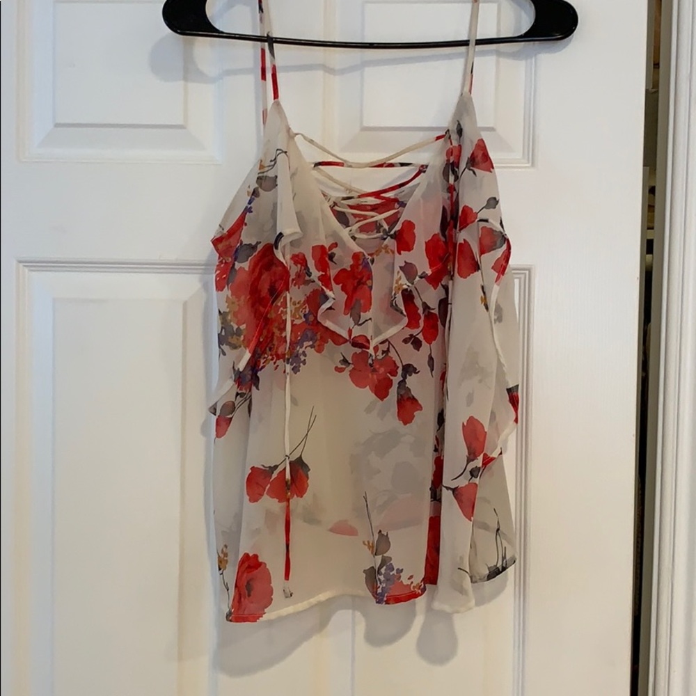 Sheer floral tank